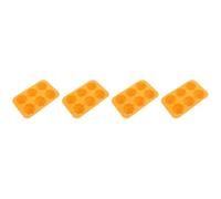 Luxshiny 4pcs Reusable Pumpkin Shaped Silicone Cake Molds Small Chocolate Candy Baking Tools for Halloween Autumn Harvest Party