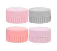 Luxshiny 4pcs Silicone Travel Pill Organizer Box Set with Lids, Portable Medicine and Vitamin Storage Containers, Multipurpose Skincare and Cream Jars for Travel Use