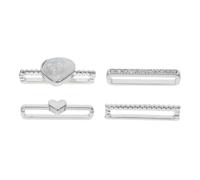 Luxshiny 4pcs Silver Metal Watchband Loop Decor for Silicone Watch Bands, Lightweight Decorative Rings with Delicate Jewelry Style, Watch Accessories for Family and Friends