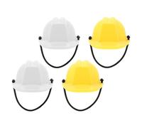 Luxshiny 4pcs Small Pet Lizard Helmet Hats with Adjustable Chin Strap, Reptile Crawl Pet Cosplay Caps in Yellow and White for Bearded Dragon and Snake Accessories