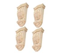Luxshiny 4pcs Solid Wood Carved Corbels European Style Design, Sturdy and Easy Installation Decorative Trim for Living Rooms and Villas, Furniture Decoration Parts