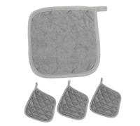 Luxshiny 4pcs Square Heat Resistant Potholder Mats Silver Coated Cloth Set for Kitchen Cooking Baking Home Dining