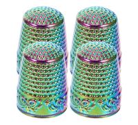 Luxshiny 4pcs Thickened Copper Thimble Finger Protector Knitting Ring for Finger Embroidery Thimble Enhanced Safety and Durability for Crossstitch and Hand Sewing