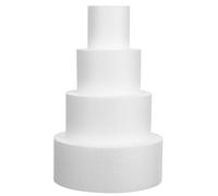 Luxshiny 4pcs Wedding Display Cake Dummies Foam Cake Rounds 9.82x9.82x3.93in Foam Material Fondant Application for Party Display and Refining Baking Techniques