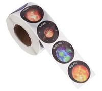 Luxshiny 500pcs Space Scene Sticker Earth Planet Sticker for Boys and Girls Classroom Decorations Envelope Seal Roll