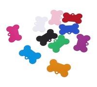 Luxshiny 50pcs Dog Bone Shape Blank Engraved Dog Tags Made of Sturdy Aluminum Alloy Not Easy to Deform Decorative Pet Collar Accessories Random Color