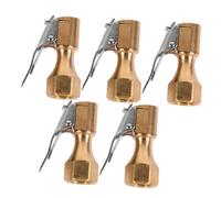 Luxshiny 5Pcs Copper Pneumatic Chuck with Lock Clip for Tire Inflator Heavy Duty Straight Air Chuck for All Vehicles Easy to Use and Carry Compatible with Tire Inflators