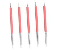 Luxshiny 5pcs Dual Head Nail Art Dotting Tool Set with Acrylic and Silicone Tips for Detailed Line Drawing and Flower Painting Suitable for False Nails