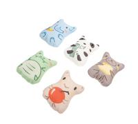 Luxshiny 5pcs Interactive Cat Chew Toys Set Cute Animal Shaped Plush Catnip Toys for Teething Includes Banana Elephant Empty Snake Honey Bear Apple Person for Indoor Cats and Kittens