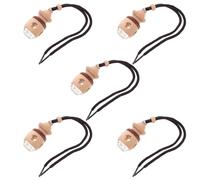 Luxshiny 5pcs Khaki Perfume Bottle Pendant Set Refillable Leak-proof Lid Made of Synthetic Material for Car and Office Air Freshener Hanging Decoration