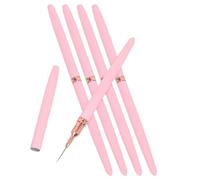 Luxshiny 5pcs Nail Art Paint Pen Set with Pink Handles, Copper and Fiber Material, Easy Maintenance for Floral Patterns, Fine Detail Liner Brushes for DIY Nail Art Design