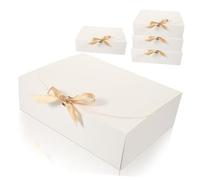 Luxshiny 5pcs Paper Candy Boxes Small White Cardboard Treat Packaging for Weddings Parties with Fine Craftsmanship and Oxford Paper Material