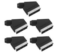 Luxshiny 5pcs Pin Scart Male Plug Signal Adapter for Gaming Console and Computer Plastic Male Connector with Stable Signal Transfer and Compact Design for Game Console Repair