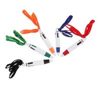 Luxshiny 5pcs Retractable Ballpoint Pens with Pen Lanyard, Fine Workmanship and Pp Material, for Home and Office Use, Multi-colored Ink Including Red, Green, Blue, Black, and Orange