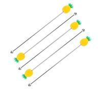 Luxshiny 5Pcs Reusable Pineapple Drink Stir Sticks Swizzle Stirrers for Cocktails Milk Tea Coffee Bars Home Parties