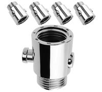Luxshiny 5pcs Shower Flow Control Valves with Push Button Shut, Abs Material, Silver Finish, Water Flow Control and Deformation Resistance, for Bathing and Applying Soap