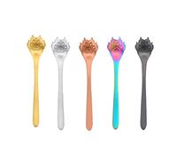 Luxshiny 5pcs Stainless Steel Stirring Spoon Set Creative Dog Paw Shape Spoon Tableware Scoop for Home Coffee Latte Serving