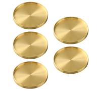 Luxshiny 5pcs Vintage Copper Practical Drink Mats for Tea Cups Coffee Mugs Stylish Saucers for Home Kitchen for Hot Cold Beverages Friends Family