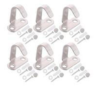 Luxshiny 6 Sets Screw Mounted Ceiling Hooks Cabinet Ceiling Hook Iron Silver with Decorative Screw Cover for Wardrobe