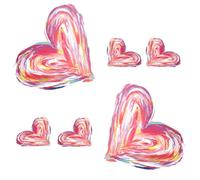 Luxshiny 6 Sheets Hot Stamping Stickers for Clothing Iron on Patches Creative Heart Shaped Heat Transfer Printing Assorted Color for DIY Decoration of Clothes and Quilts