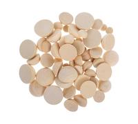 Luxshiny 60pcs Half Wooden Balls Unfinished Wood Beads Beige Dome Shape Smooth Surface Without Burrs for Wooden Bead Garlands and DIY Projects