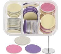 Luxshiny 60pcs Manicure Pedicure Sanding Discs Set with Bearing Storage Box, 25mm Colored Nail Sandpaper for Electric Callus Remover, Foot File Callus Remover for Dead Skin and Hard Corns