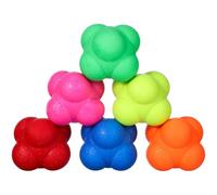 Luxshiny 6PCS Agility Reaction Balls - Multi-Surface Training Balls for Reflex, Hand-Eye Coordination & Speed - Baseball/Tennis/Badminton Sports Equipment (4cm, Assorted Colours)