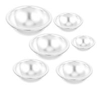 Luxshiny 6pcs DIY Round Bath Bomb Molds Set, Anodized Aluminum Multi-Size Cake Baking and Crafting Molds for Homemade Bath Balls and Dessert Making