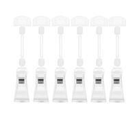 Luxshiny 6pcs Double Head Display Clips Plastic Price Tag Fixing Clips with Easy to Install and Safe Features for Market Price Display