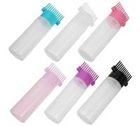 Luxshiny 6pcs Hair Dye Comb Applicator Bottles with Comb for Even Distribution of Hair Dye and Home Use