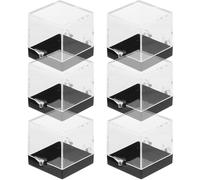 Luxshiny 6pcs Mineral Display Box Plastic Specimen Showcase Easy to Store Protects Your Item Assorted Colour for Home Display