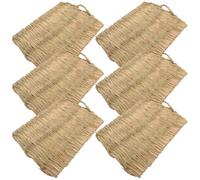 Luxshiny 6pcs Natural Grass Nesting Pads for Chicken Coop and Small Pets, Handmade Reed Grass Mats with No Dampness and Egg Rolling Prevention, for Raising Rabbits and Poultry Bedding