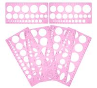 Luxshiny 6pcs Plastic Drawing Templates Portable Geometric Stencil Tools for Drawing Circles of Different Diameter, Suitable for Construction and School Use