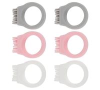 Luxshiny 6pcs Portable Silicone Toothbrush with Finger Ring for Oral Cleaning, Easy to Store and Transport, for Hiking and Travel Essentials