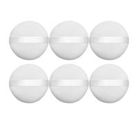 Luxshiny 6pcs round White Powder Puff for Makeup Compact and Loose Powder, Made of Cotton Velvet and Sponge, Portable and Supple Design, Handy to Use for Face and Body Cosmetic Application