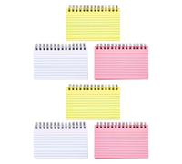 Luxshiny 6pcs Spiral-bound Ruled Notepads with Lined Paper, 3x5 Inch Mini Notebooks Featuring Easy Page Turning and Bulk Paper Design, for Desktop Notepad Use and School Study