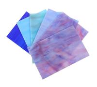 Luxshiny 6pcs Stained Glass Sheets Mica Colored Glass Sheet Different Shapes Charming Style Design for Creating Stained Art and Crafts Random Color