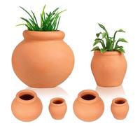 Luxshiny 6pcs Terracotta Succulent Pots Mini Clay Planters with Drainage, Small and Medium round Nursery Flower Pots for Outdoor and Indoor Garden Plants