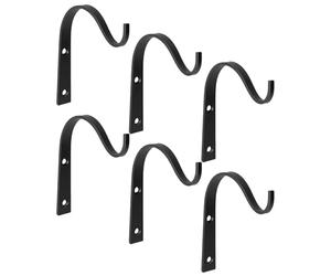 Luxshiny 6pcs Wall Mounted Iron Hooks for Hanging Flower Pots and Lanterns, Indoor and Balcony Use, Enhanced Stability and Space Optimization, Decorative and Classic Style Plant Hangers