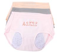 Luxshiny 6pcs Women Menstrual Underwear Cotton Briefs Medium Waist Leakproof Period Panties Moisture-Absorbing Practical Underpants for Menstruation in Grey, Beige and Pink XL