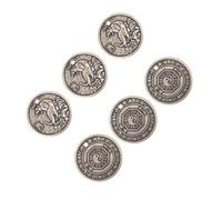 Luxshiny 6pcs Zodiac Tiger Brass Pendants DIY Coin Keychain Charms Retro Craft Decor for Jewelry Making 2022 Tiger Year Amulet