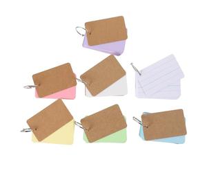 Luxshiny 7 Pieces Portable Memo Cards Assorted Colour Paper Stationery with Easy to Carry Design, for Taking Notes and Leaving Messages at School, Office, Or University Random Style