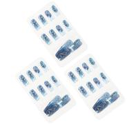 Luxshiny 72pcs Artificial Press on Nails Blue Ballerina Shape Resin Reusable Dazzling Design Fashionable False Nails for Travel Festival