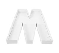 Luxshiny 8 Inch Letter Dessert Tray White Recyclable Paper Material Compact Portable Multifunctional Unique Design Fun Decorative Serving Platter for Birthday Party