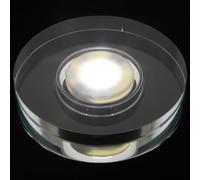 Luxshiny 80Mm Round LED Light Base Display Turntable Stand for Crystal Art White Light, Rotating Lighted Pedestal Suitable for Home Décor and Collectibles