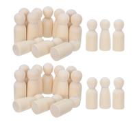 Luxshiny 80pcs Wooden Peg Dolls Unfinished Paintable People Figures for DIY Craft Painting Doll Activities Sturdy Portable Bodies 45mm Male and Female