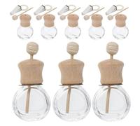 Luxshiny 8pcs Car Air Freshener Outlet Clamp Glass Bottles 10ml Empty Aromatherapy Diffuser with Vent Clip Suitable for Automotive Scent Oil Diffuser Accessories
