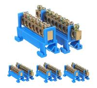 Luxshiny 8pcs Copper Grounding Terminal Bus Bar with 7 Holes and 10 Positions, Stable Connection and Comprehensive Compatibility for Industrial Electrical Panels and Distribution Boxes