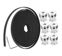 Luxshiny 8pcs Gt2 Timing Belt Pulley Kit with 20-tooth 5mm Bore Wheels and 5m 3d Printer Belt for Cnc and Additive Manufacturing Accessories