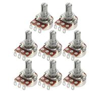 Luxshiny 8pcs Guitar Potentiometer A500K B500K Short Split Shaft Replacement Pot Volume Tone Pots for Electric Guitar Bass with Knobs Compact Space-saving Design for Easy Repair and Audio
